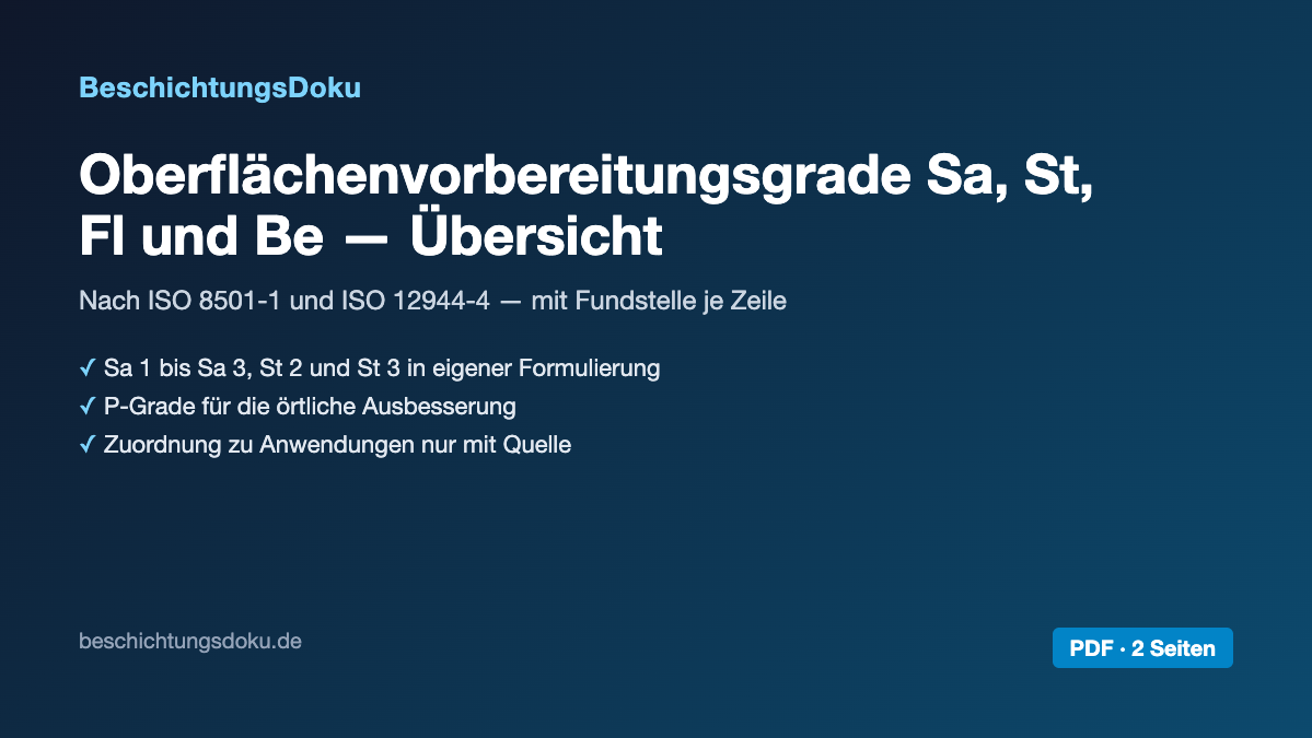 Vorschau: Oberflächenvorbereitungsgrade-Übersicht (PDF)