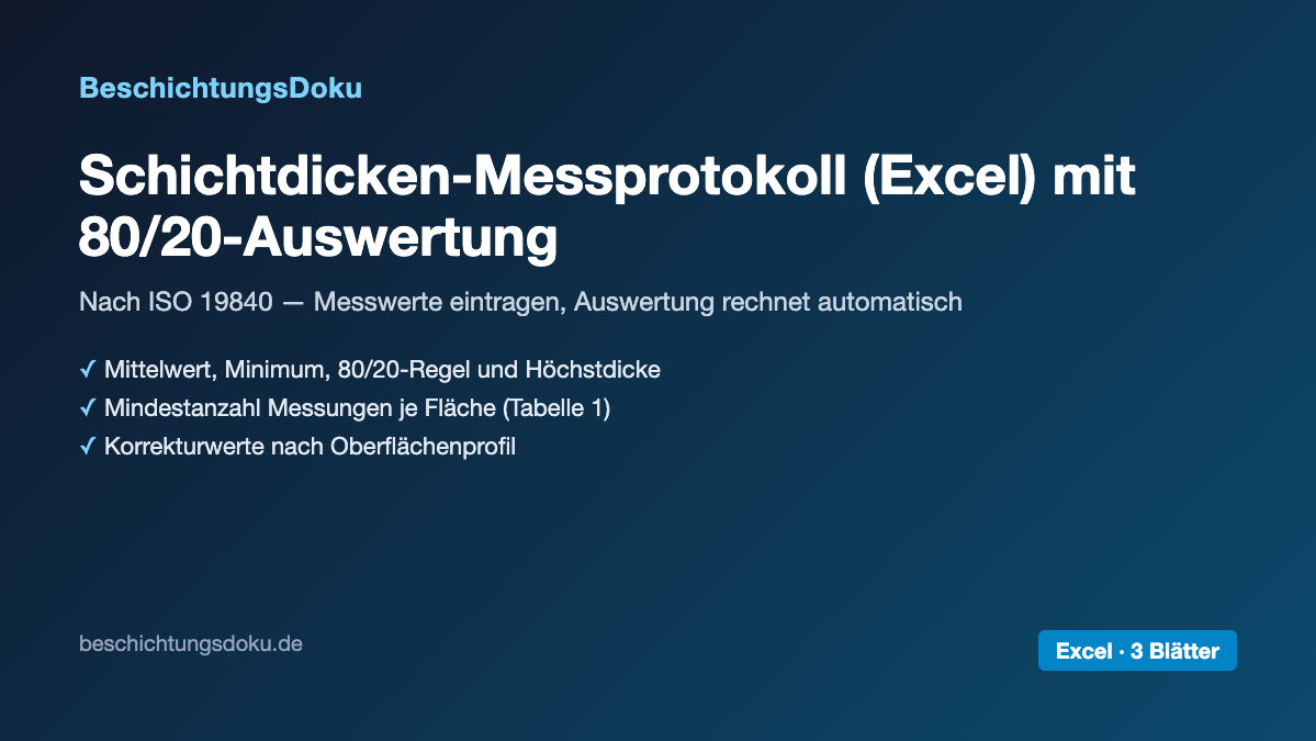 Vorschau: Schichtdicken-Messprotokoll (Excel)